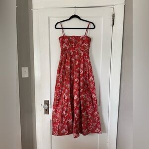 Coco Shop Red with Pink Floral Dress